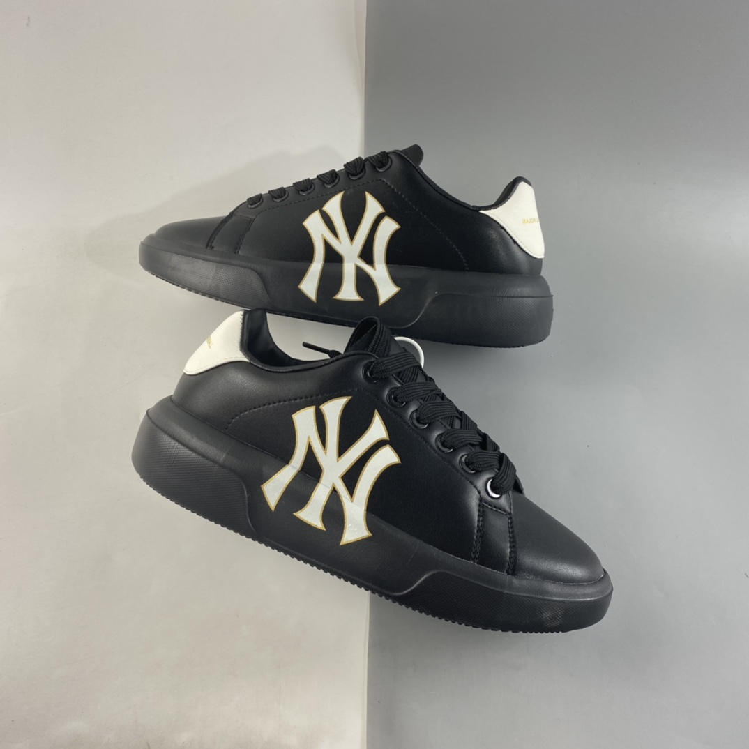 P160  MLB小麦昆 小红书博主推荐爆款韩国21秋NY印花男女复古厚底小白鞋运动休闲板鞋 3ASXXA11N