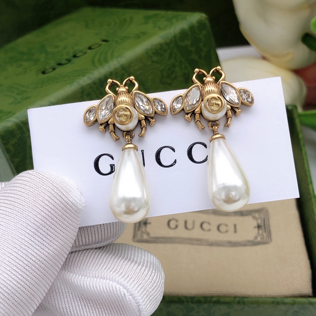 Número GED0051 Gicci Gucci nuevos pendientes de abeja 🐝