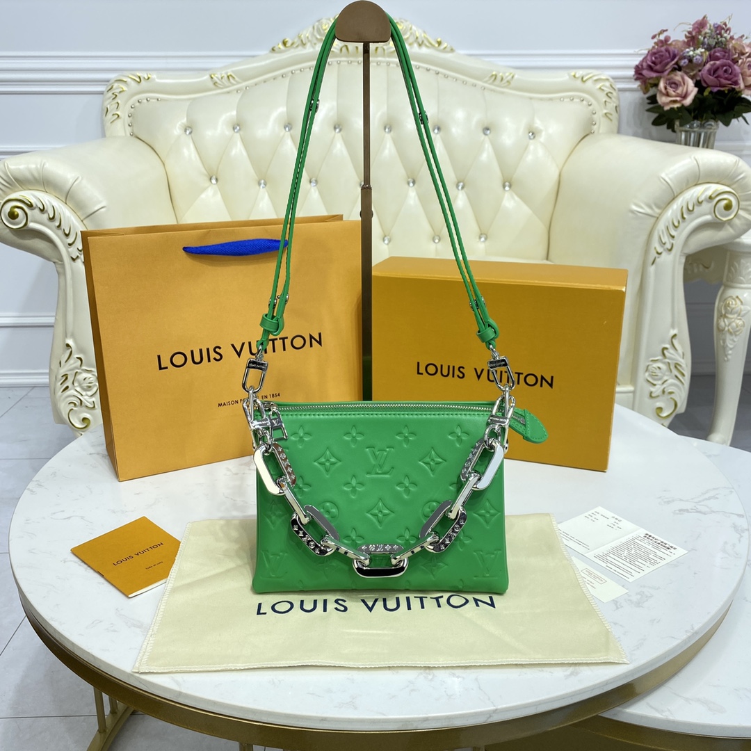 Louis Vuitton LV Coussin Bags Handbags Apricot Color Black Blue Green Sheepskin Spring/Summer Collection Baguette M57993