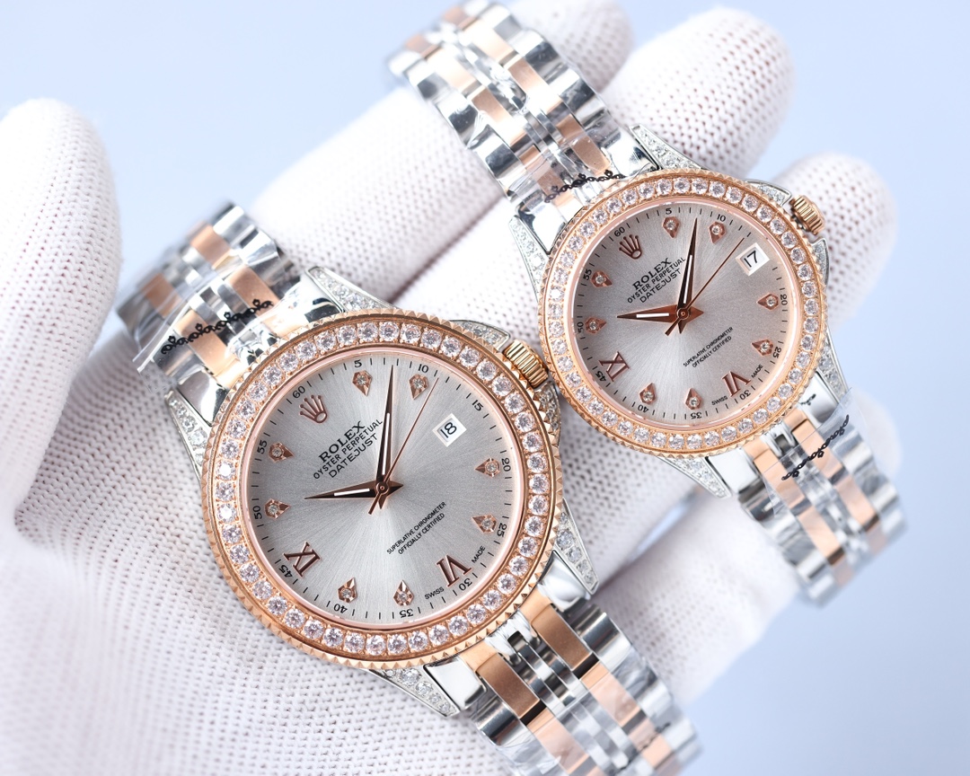 1995 White Rolex Couple Watch: Premium Materials, Swiss Engineering, Water Resistant, Stylish Sizes - 图片 2