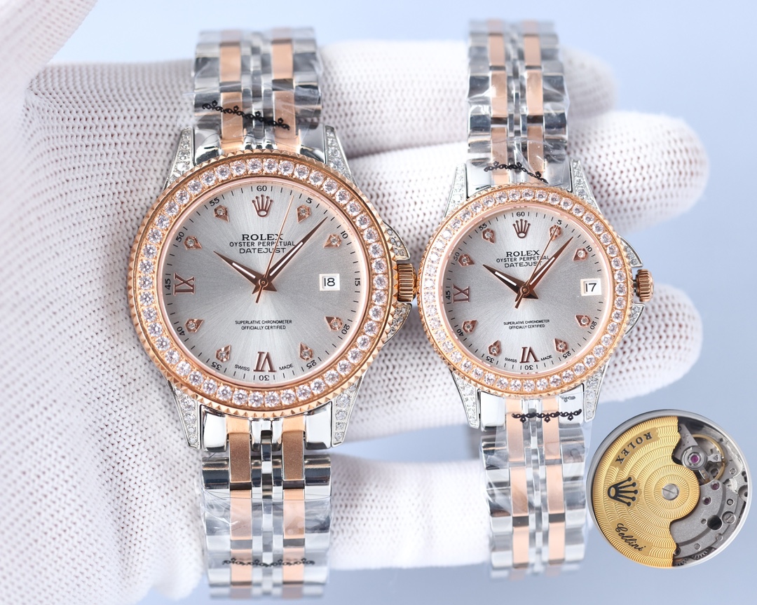 1995 White Rolex Couple Watch: Premium Materials, Swiss Engineering, Water Resistant, Stylish Sizes