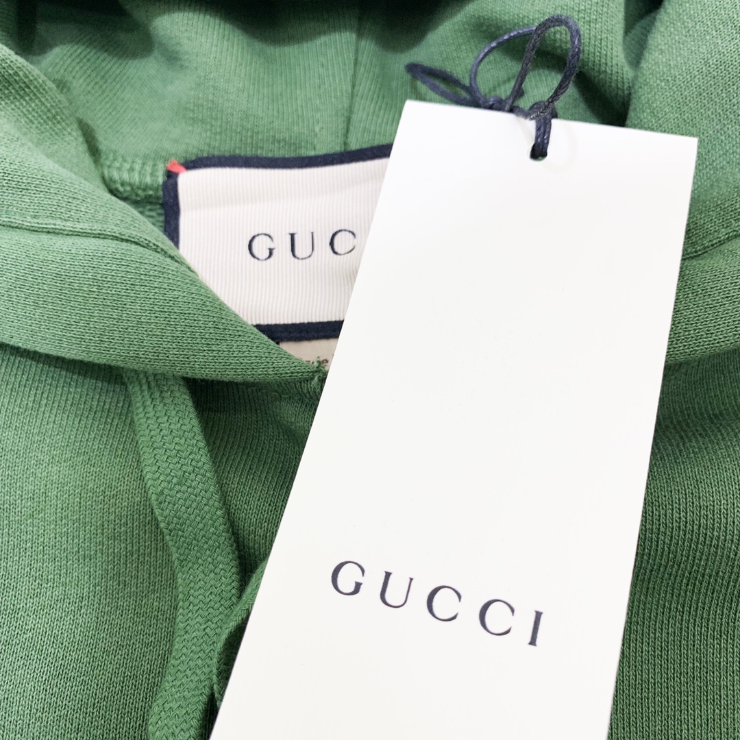 GUCCI/古驰 20Fw 反光G条纹织带长袖连帽卫衣