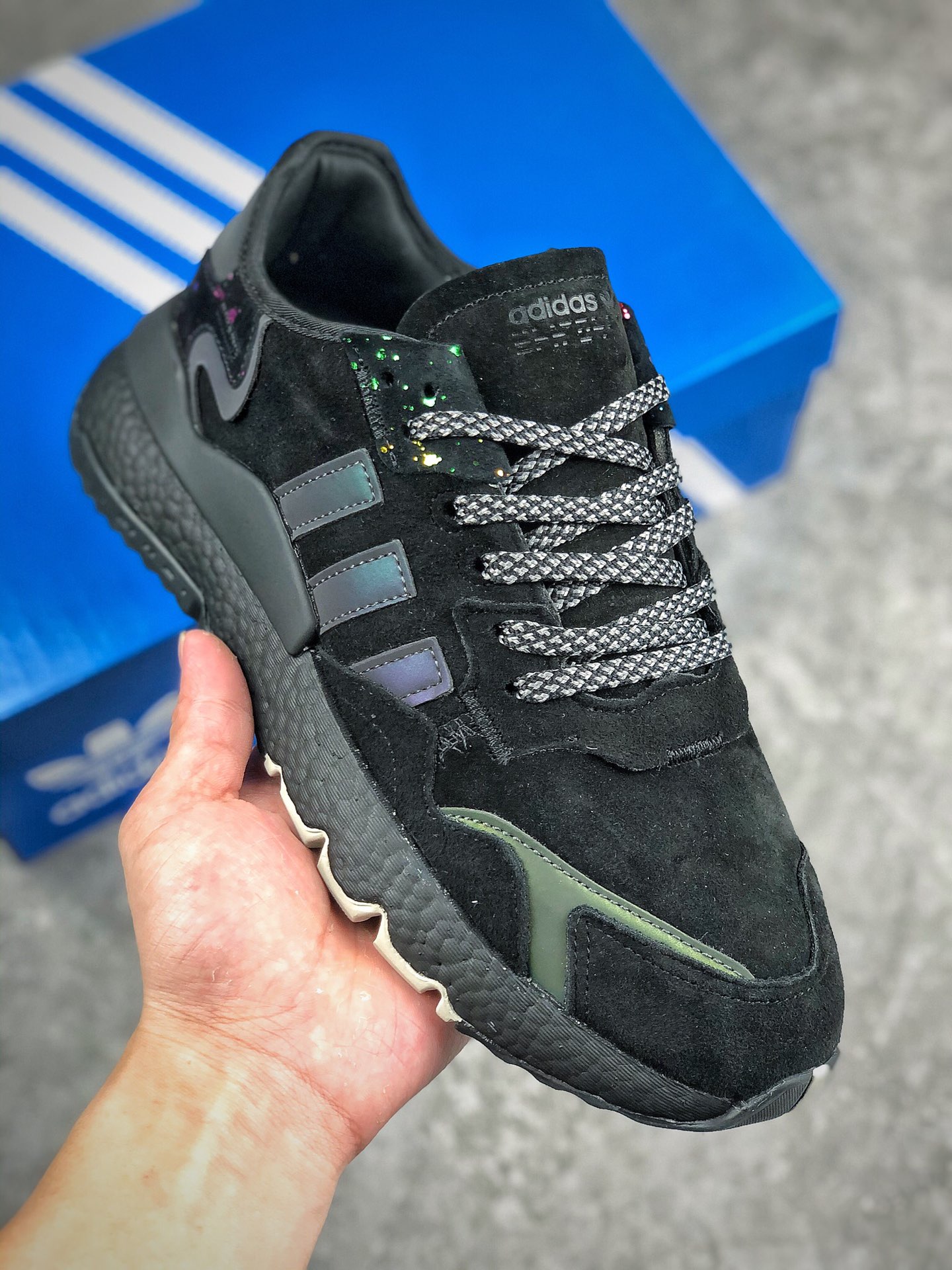 本地自取  支持放店
Adidas 阿迪达斯 Nite Jogger Boost 夜行者爆米花大底复古跑鞋EG7666尺码：36 36.5 37 38 38.5 39 40 40.5 41 42 42.5 43 44 45