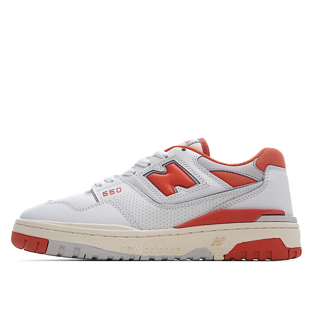 G5 年度最强爆款复古新选择，NB新百伦New Balance BB550系列经典复古低帮休闲运动篮球板鞋 白橘