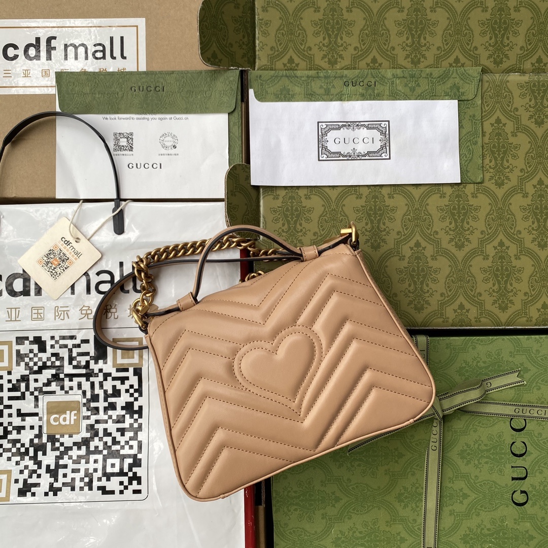 原厂皮配Cdfmall三亚免税店手提袋Marmont意大利原厂皮令人欲罢不能的Gucci美包你收了吗GG