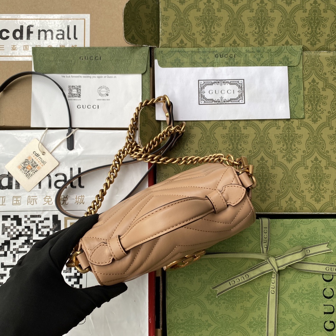原厂皮配Cdfmall三亚免税店手提袋Marmont意大利原厂皮令人欲罢不能的Gucci美包你收了吗GG