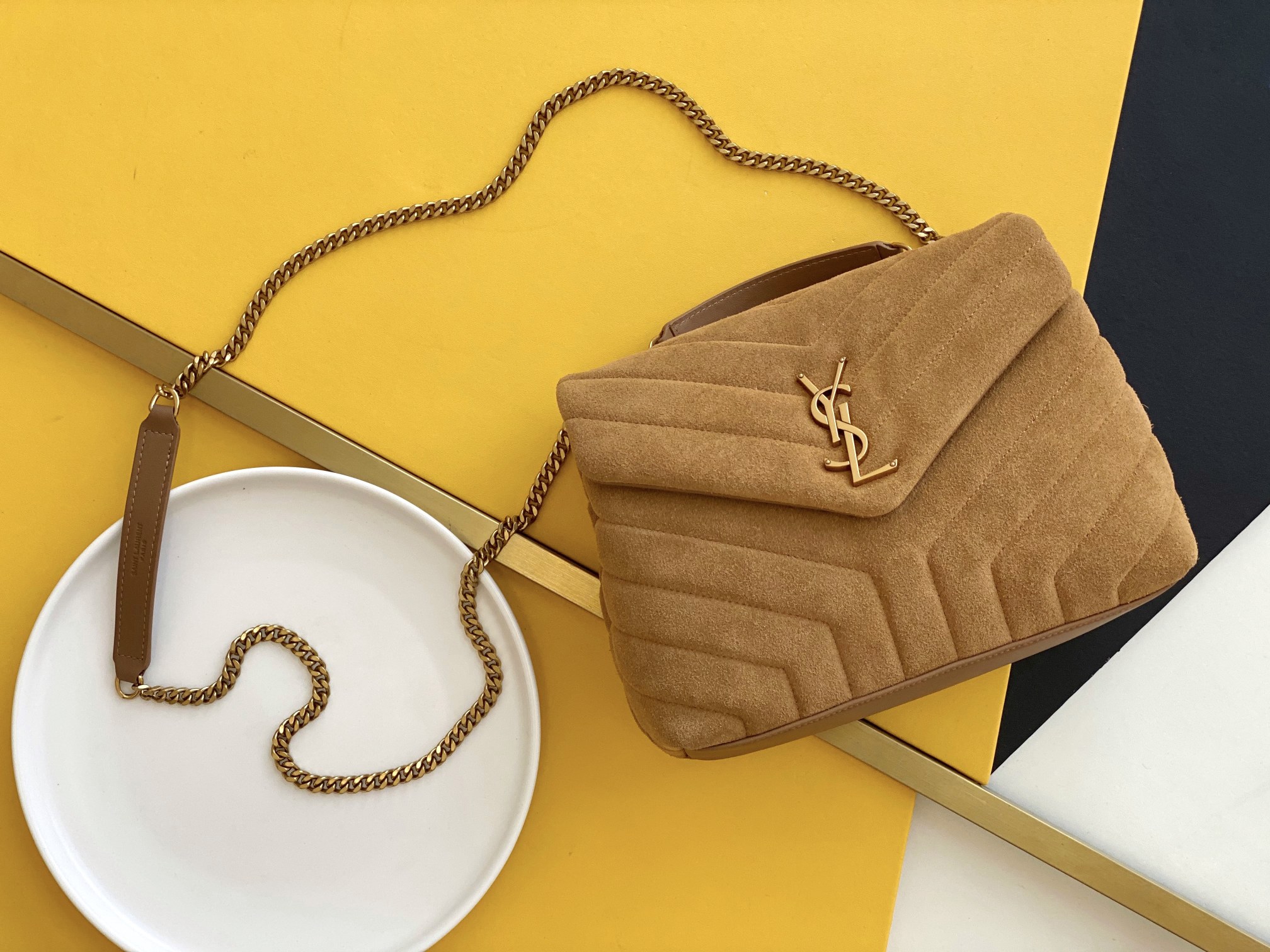 Suede Chain Bag Flap Shoulder Bag