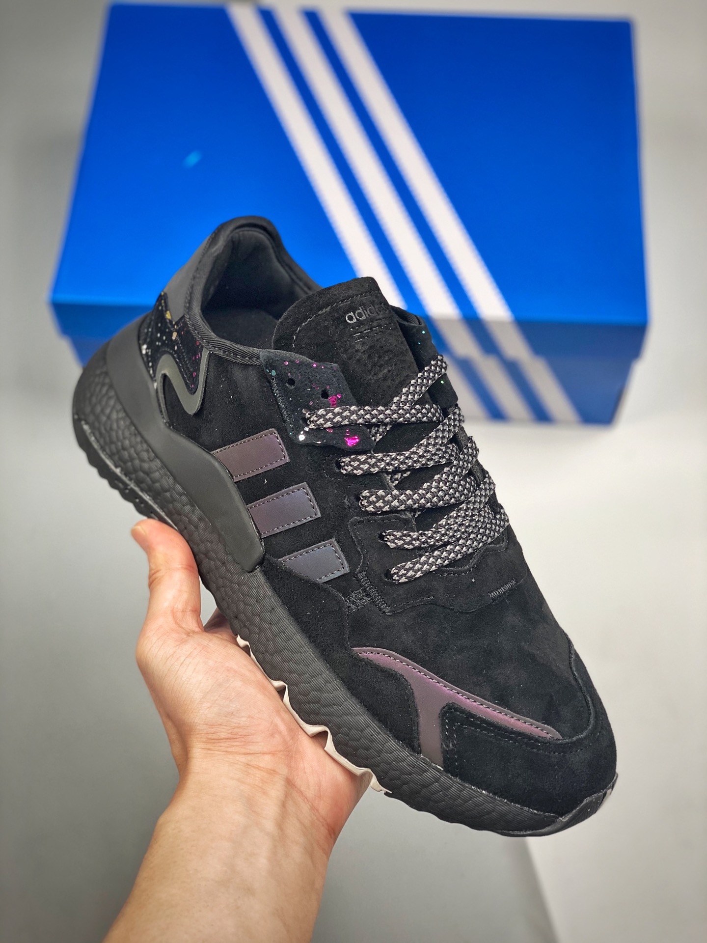 AD Nite Jogger 2019 Boost trébol colaboración corredor nocturno negro zapatillas de running retro materiales originales…