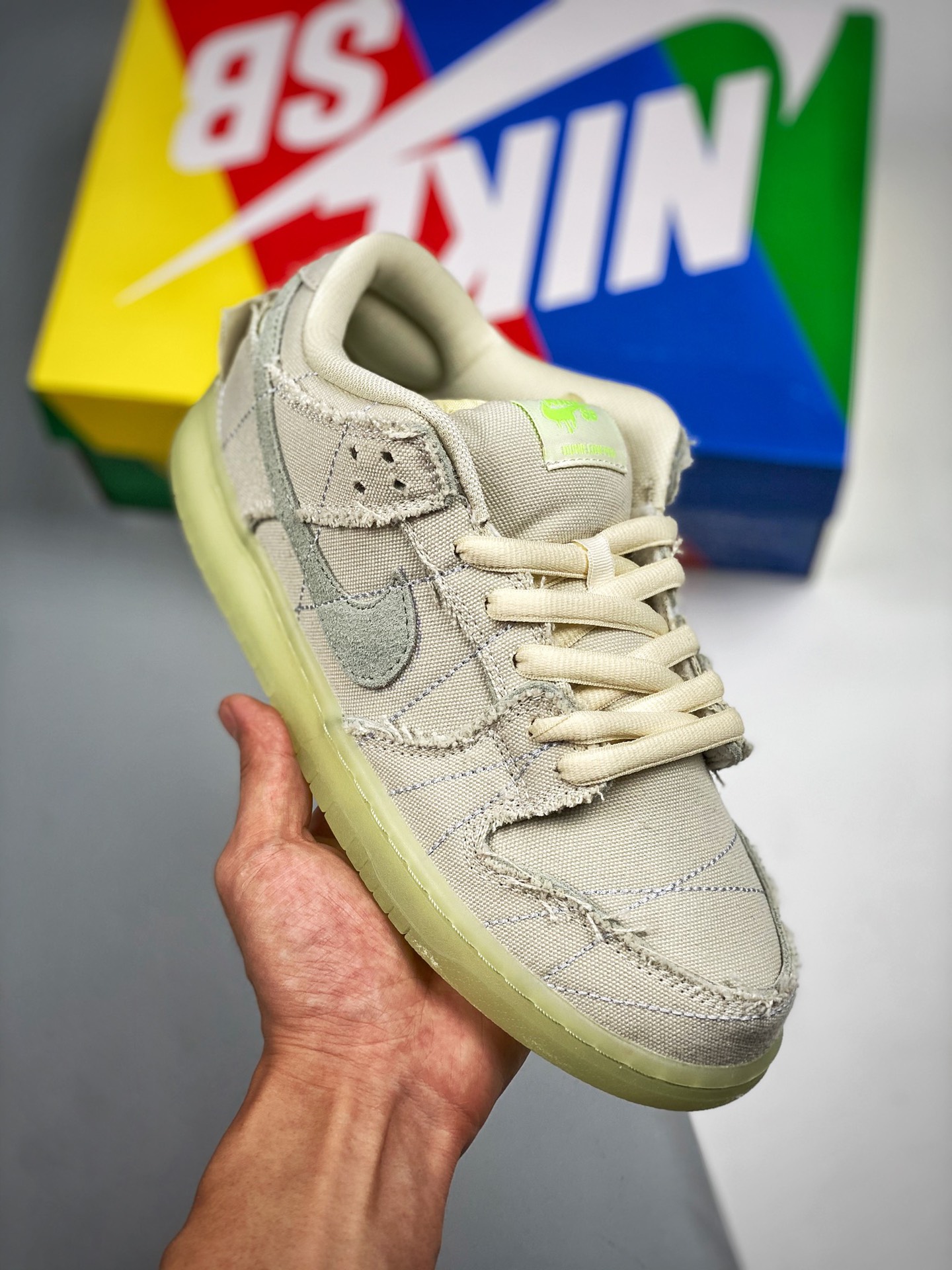 Nike SB Dunk Low Mummy blanco crema, luminoso, momia, producción original de fábrica grande, desarrollo con horma origi…
