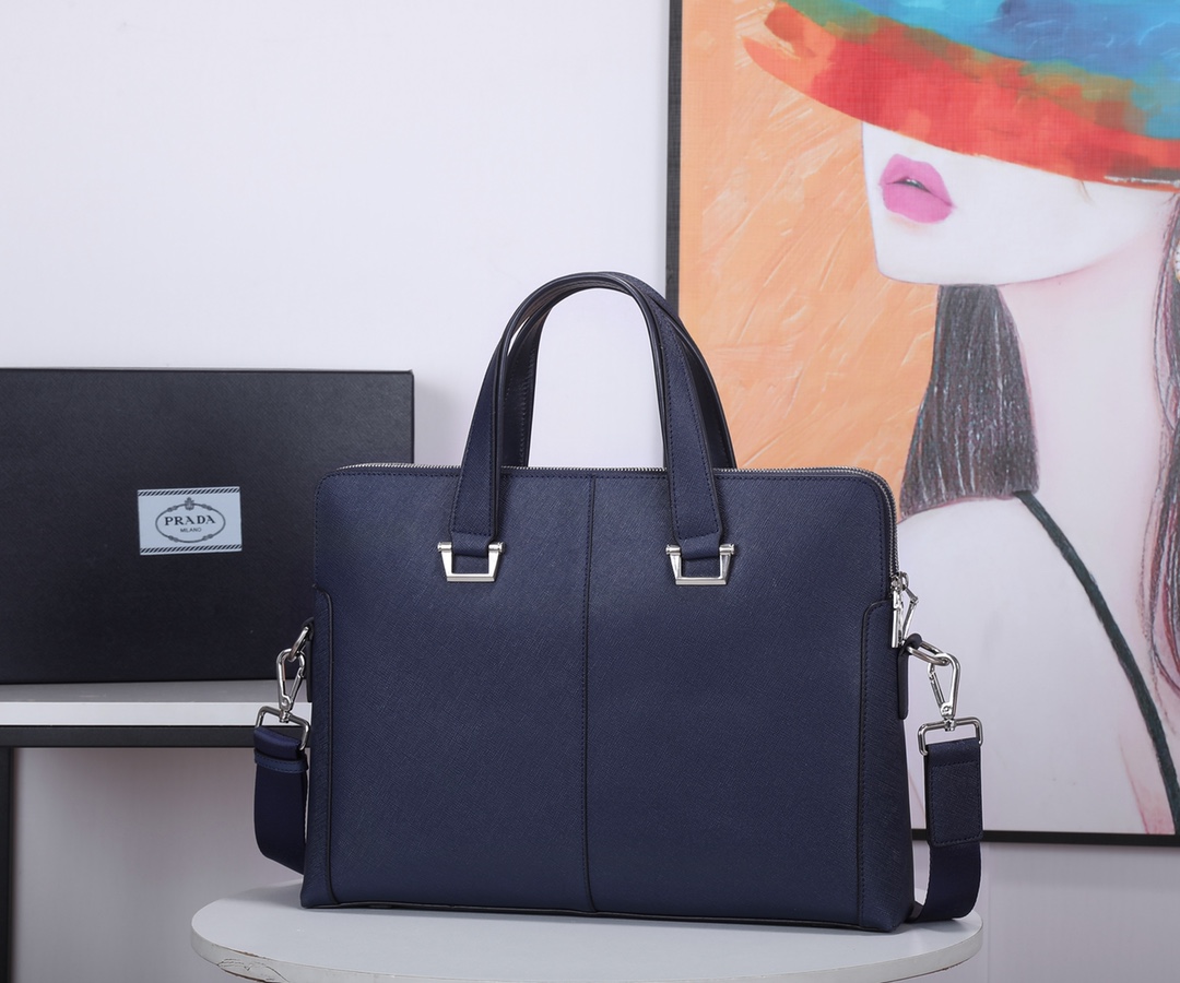 Prada PRA最新 （双拉链）【 私货男士公文包 】175代工码+意大利产地标