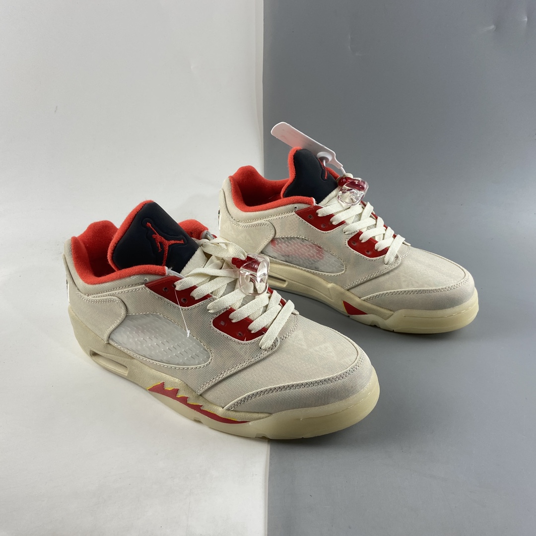 P280  Air Jordan 5 Low CNY AJ5 中国新年 白红撕撕乐可实战篮球鞋 DD2240-100