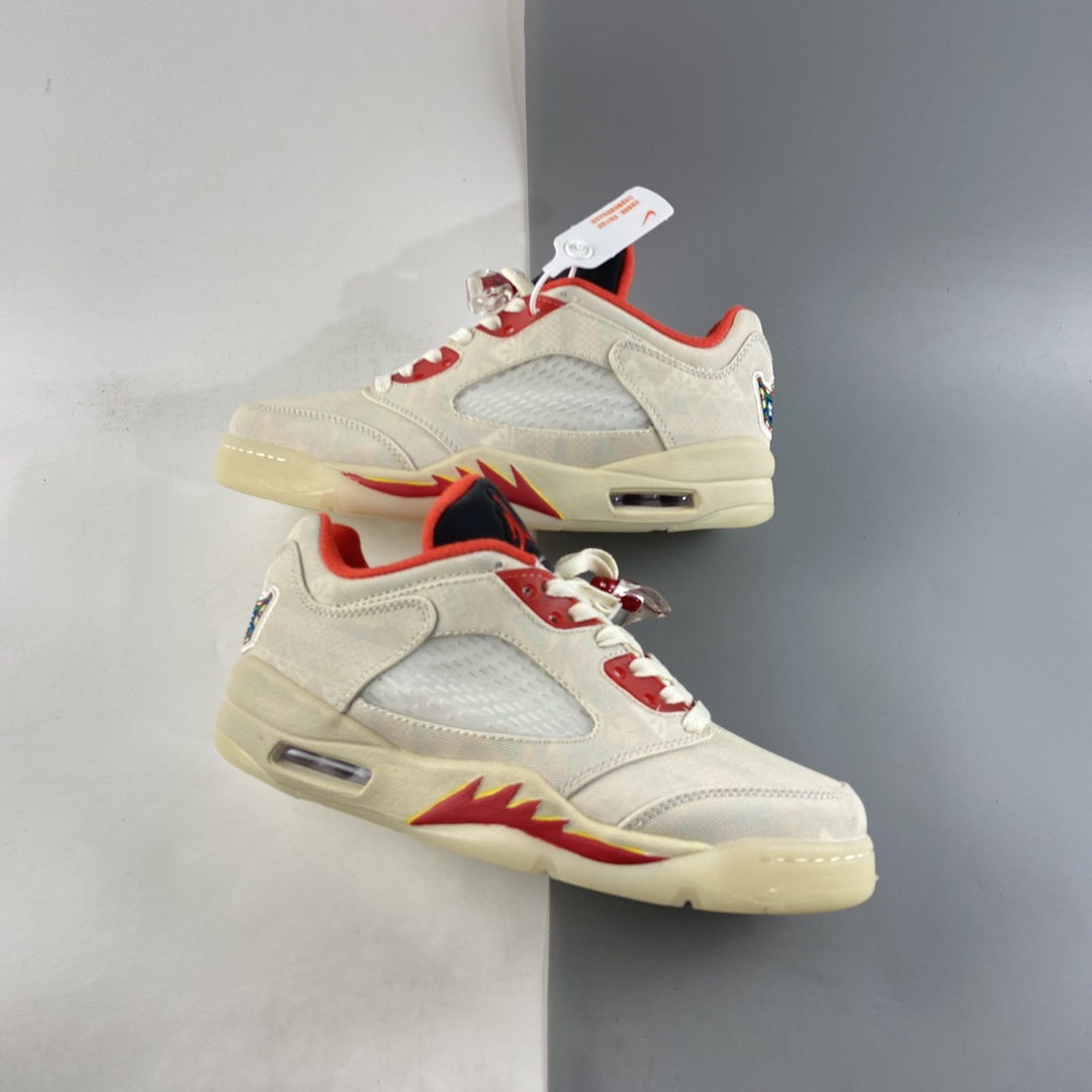 P280  Air Jordan 5 Low CNY AJ5 中国新年 白红撕撕乐可实战篮球鞋 DD2240-100