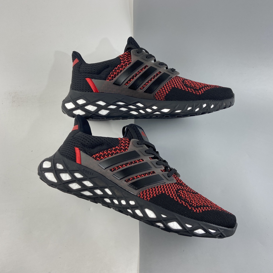 P220  AD Ultra Boost DNA Web”Black/Red”UB 8.0网系列低帮袜套式针织鞋面休闲运动慢跑鞋 GY8091