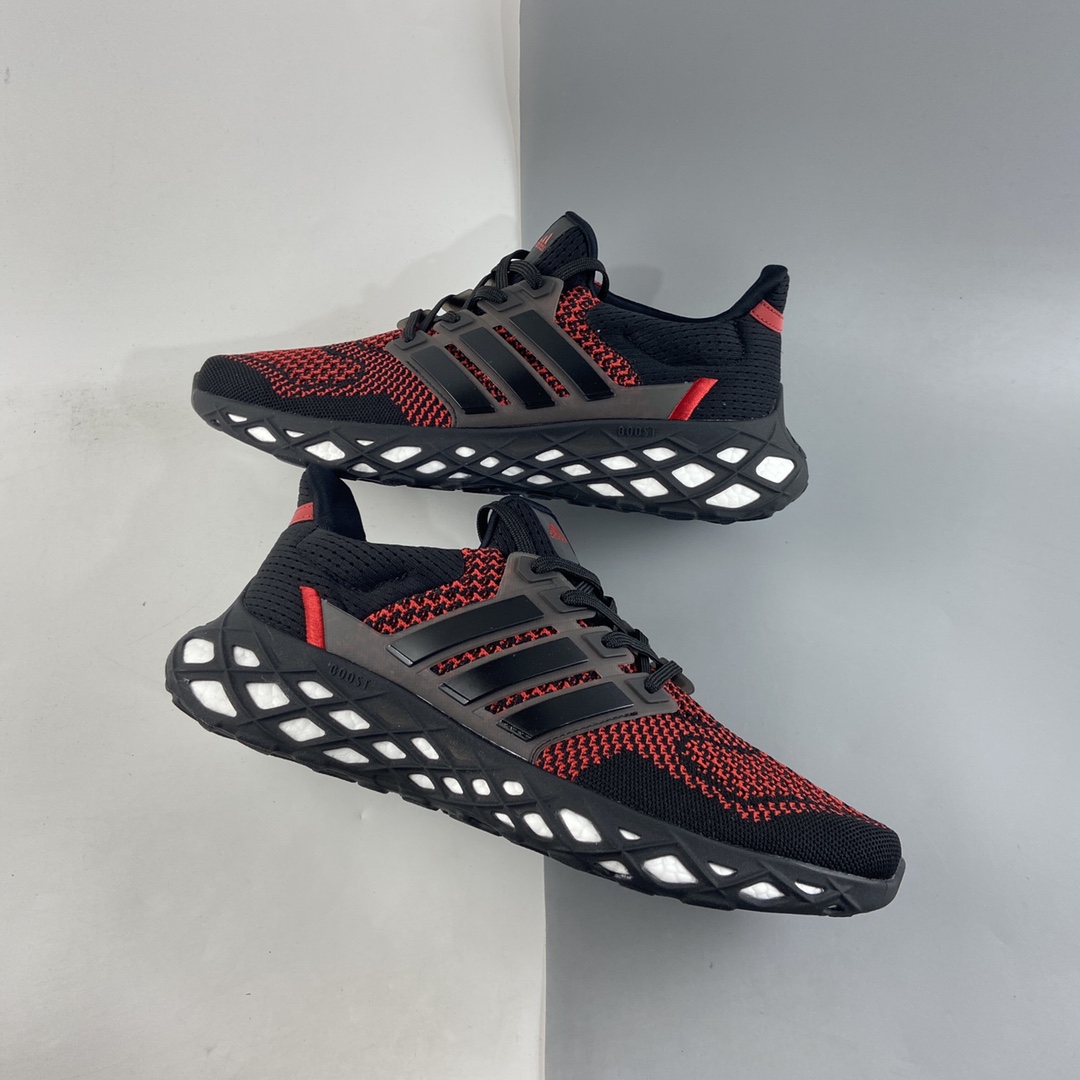 P220  AD Ultra Boost DNA Web”Black/Red”UB 8.0网系列低帮袜套式针织鞋面休闲运动慢跑鞋 GY8091