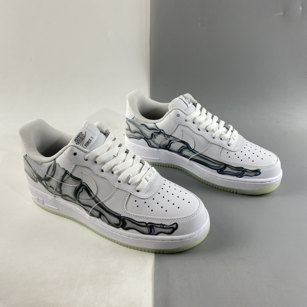 P220  NIKE Air Force 1 ”Skeleton” 骨骼 AF1 万圣节骨头 夜光空军一号低帮板鞋 BQ7541-100