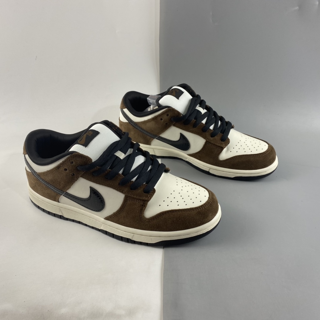 P220  NIKE SB Dunk Low Pro ”Trail End Brown”“翻毛棕白黑蛇纹”扣篮系列低帮休闲运动滑板板鞋 304292-102
