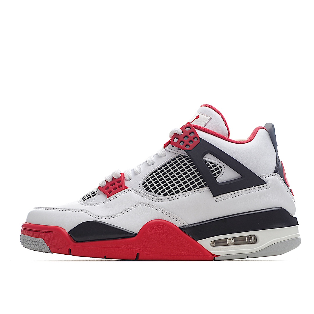 I5 Air Jordan 4 Retro Fire Red AJ4 乔4白红火焰红 DC77 F5 – G0 最高工艺复刻 原装无色差修正 原楦原纸板开发 全市场最纯正四代版型 原底真实气垫 回弹反馈充足 完美鞋楦打造 市面最高工艺 一切细节如图实拍，所见所得‼