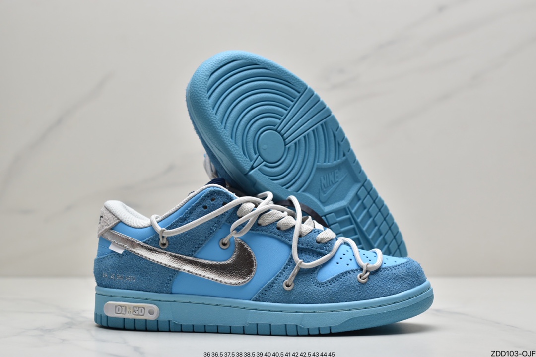 230 耐克Nike OFF-WHITE x Futura x Nike Dunk Low“21 of 50 三方联名低帮休闲板鞋DM1602-113