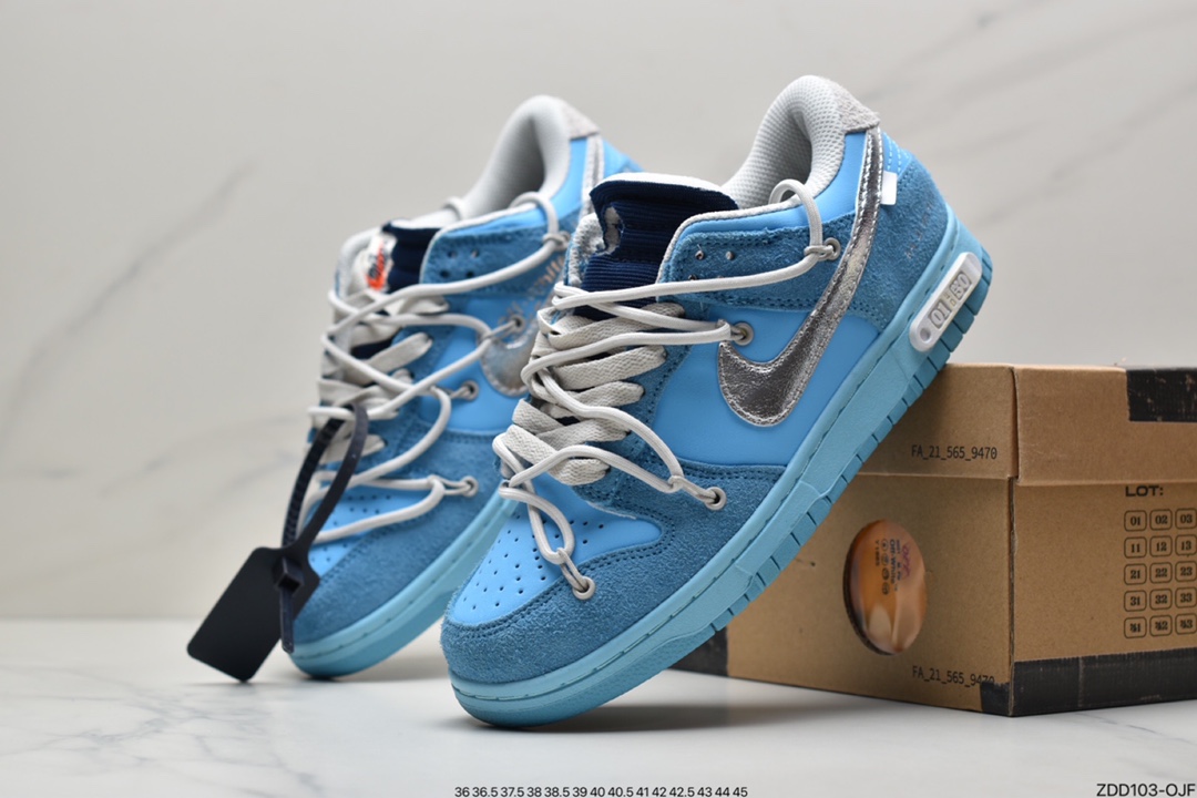 230 耐克Nike OFF-WHITE x Futura x Nike Dunk Low“21 of 50 三方联名低帮休闲板鞋DM1602-113