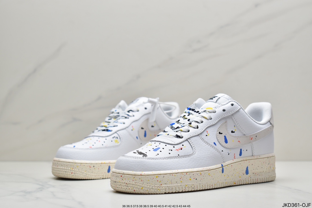 160  Air Force 1’07 LV8 米白彩虹泼墨 空军一号低帮百搭运动休闲板鞋 CZ0339-100