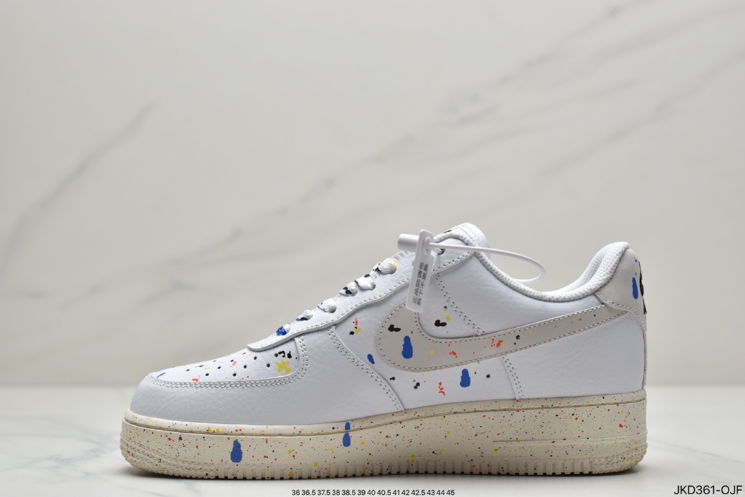 160  Air Force 1’07 LV8 米白彩虹泼墨 空军一号低帮百搭运动休闲板鞋 CZ0339-100