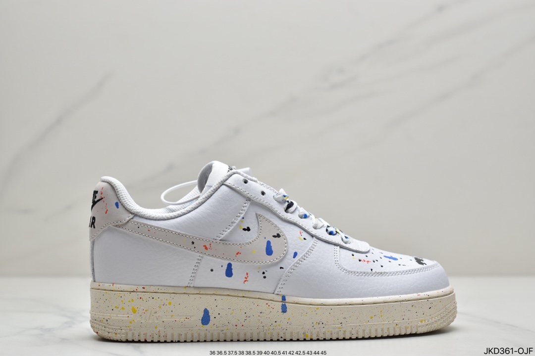 160  Air Force 1’07 LV8 米白彩虹泼墨 空军一号低帮百搭运动休闲板鞋 CZ0339-100