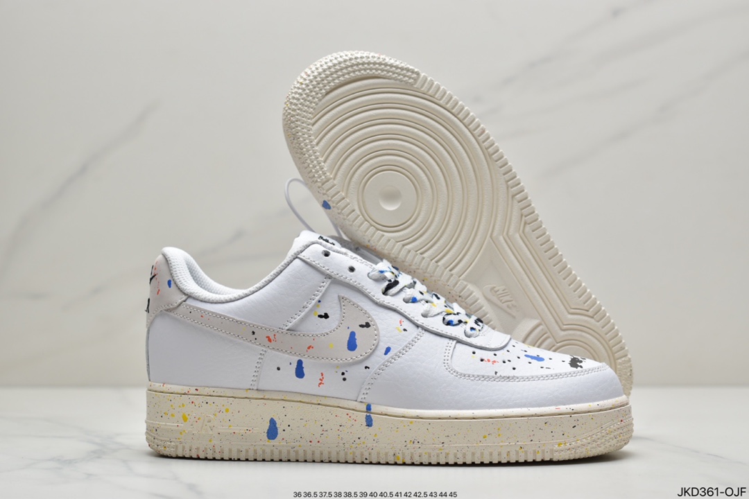 160  Air Force 1’07 LV8 米白彩虹泼墨 空军一号低帮百搭运动休闲板鞋 CZ0339-100