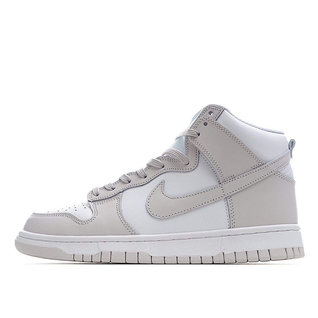 I5 NK SB Dunk High “Vast Grey”灰白 陈伟霆同款 大厂纯原出品原装头层材料 独家版型蒸餾加工帶來的是更好的视觉和脚感体验大厂纯原品质出货 清洁度 电绣工艺 皮料切割干净无任何毛边 细节完美