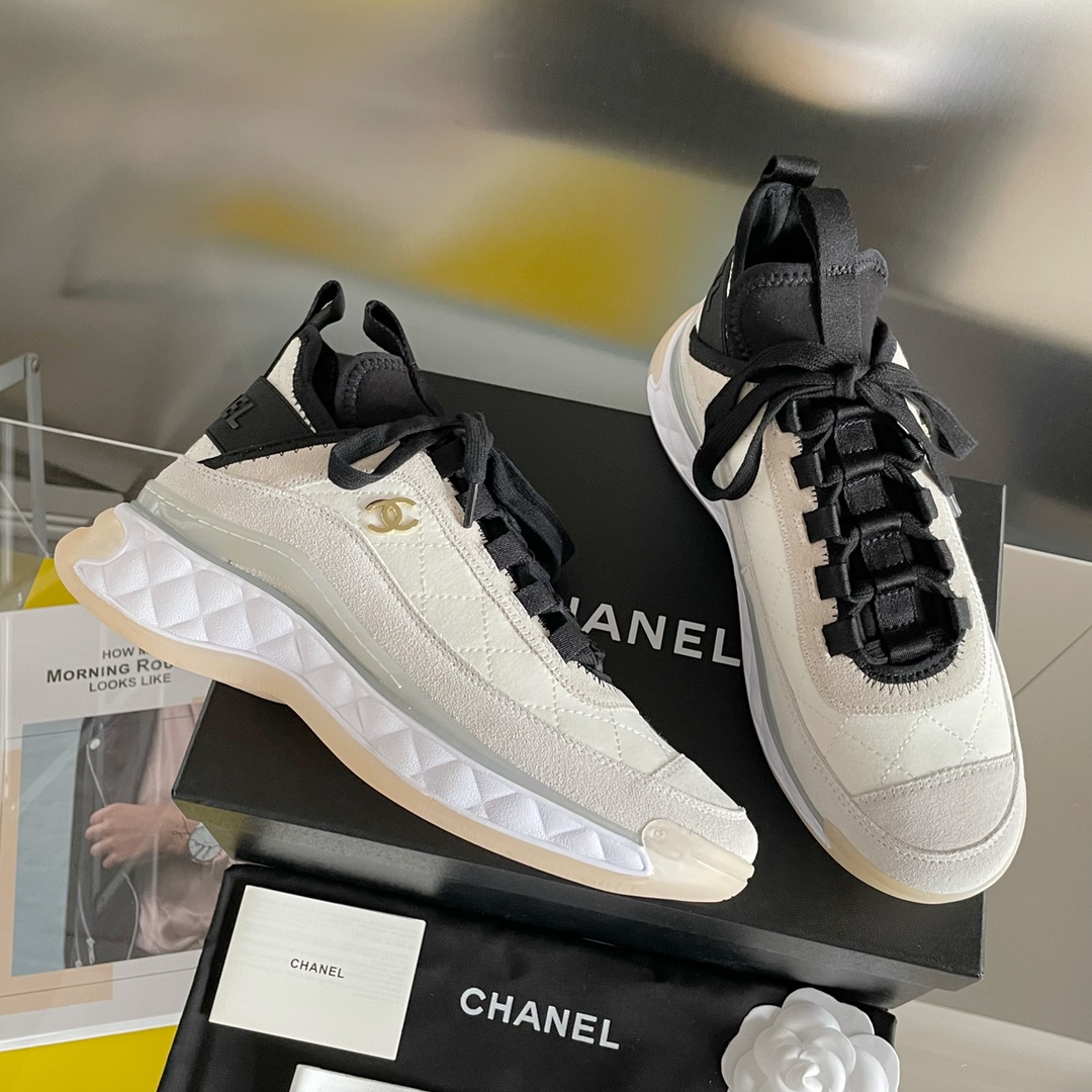 Versión alta: Chanel 21K, nuevos zapatos deportivos clásicos con diamantes de estilo otoño e invierno, réplica original…
