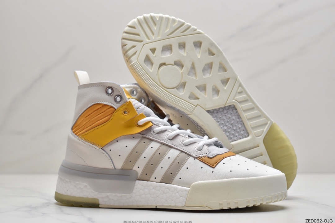 260 Adidas 阿迪达斯 Rivalry RM CHI 三叶草 BOOST中底 高帮皮面男女休闲板鞋 F35178