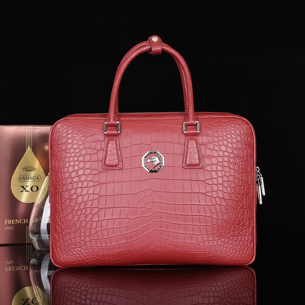 实拍图📸 国产 雾面鳄鱼肚皮🐊🐊史蒂芬 公文包💼⚠️纯钢五金 ⚠️【内里配头层牛皮】 尺寸 39*28*9💰3300