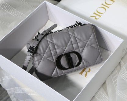 sell Online Dior Caro Bags Handbags for sale online Grey Embroidery Cowhide Chains