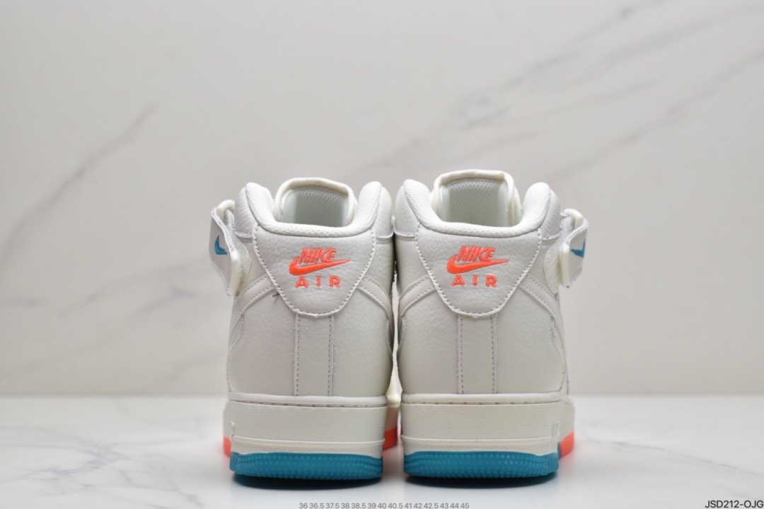 200 耐克Nike Air Force 1 Low ’07 米橙蓝配色高帮空军一号休闲板鞋CT1989-103