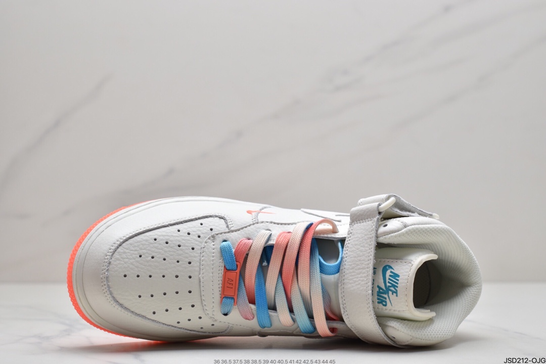 200 耐克Nike Air Force 1 Low ’07 米橙蓝配色高帮空军一号休闲板鞋CT1989-103
