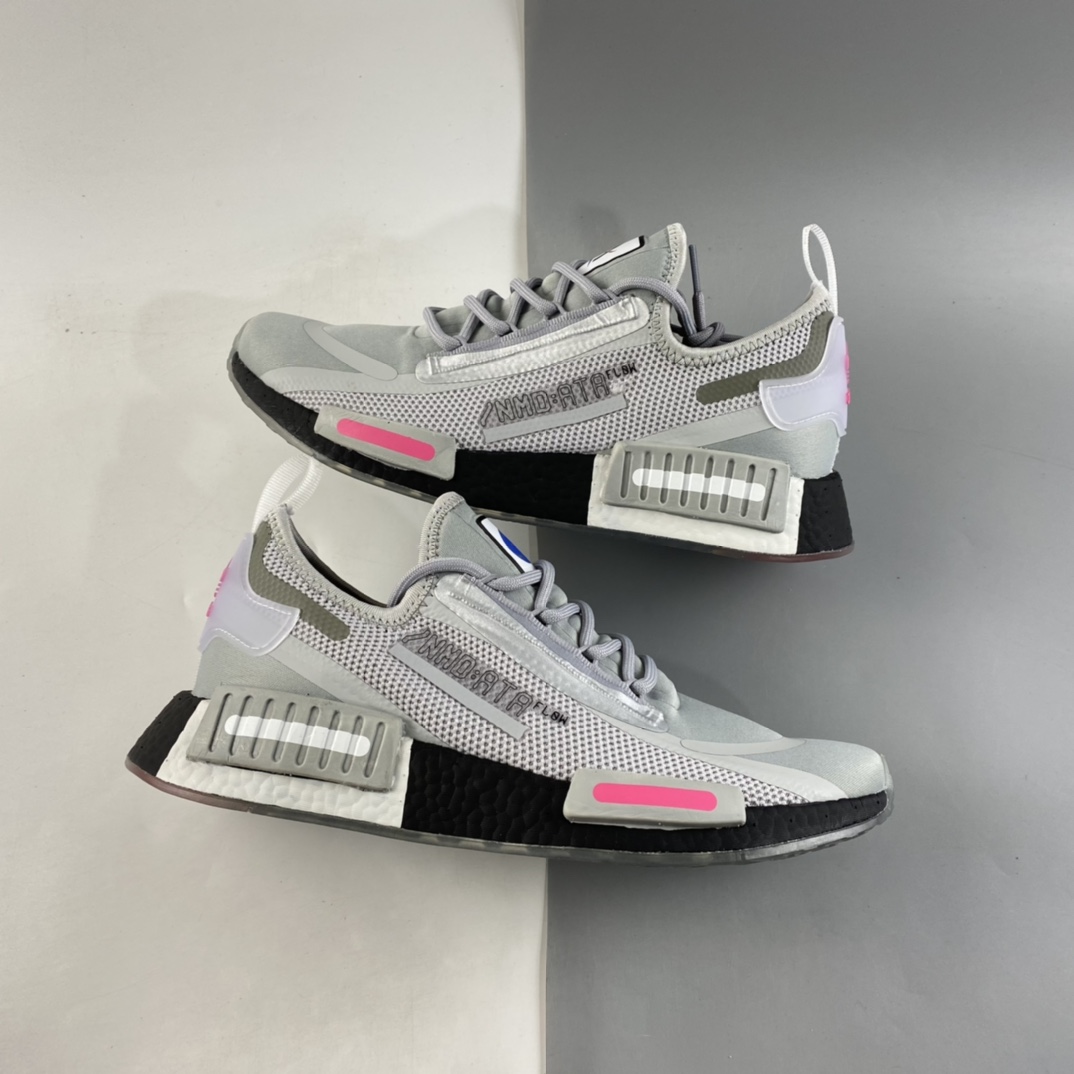 P190  Adidas  NMD_R1 SPECTOO 阿迪三叶草低帮休闲爆米花跑步鞋 FY9044