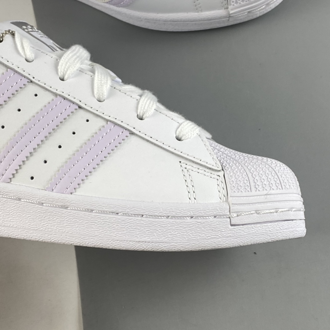 P180  Adidas  Originals Superstar 贝壳头浅紫银标休闲板鞋 21款银标 FV3374