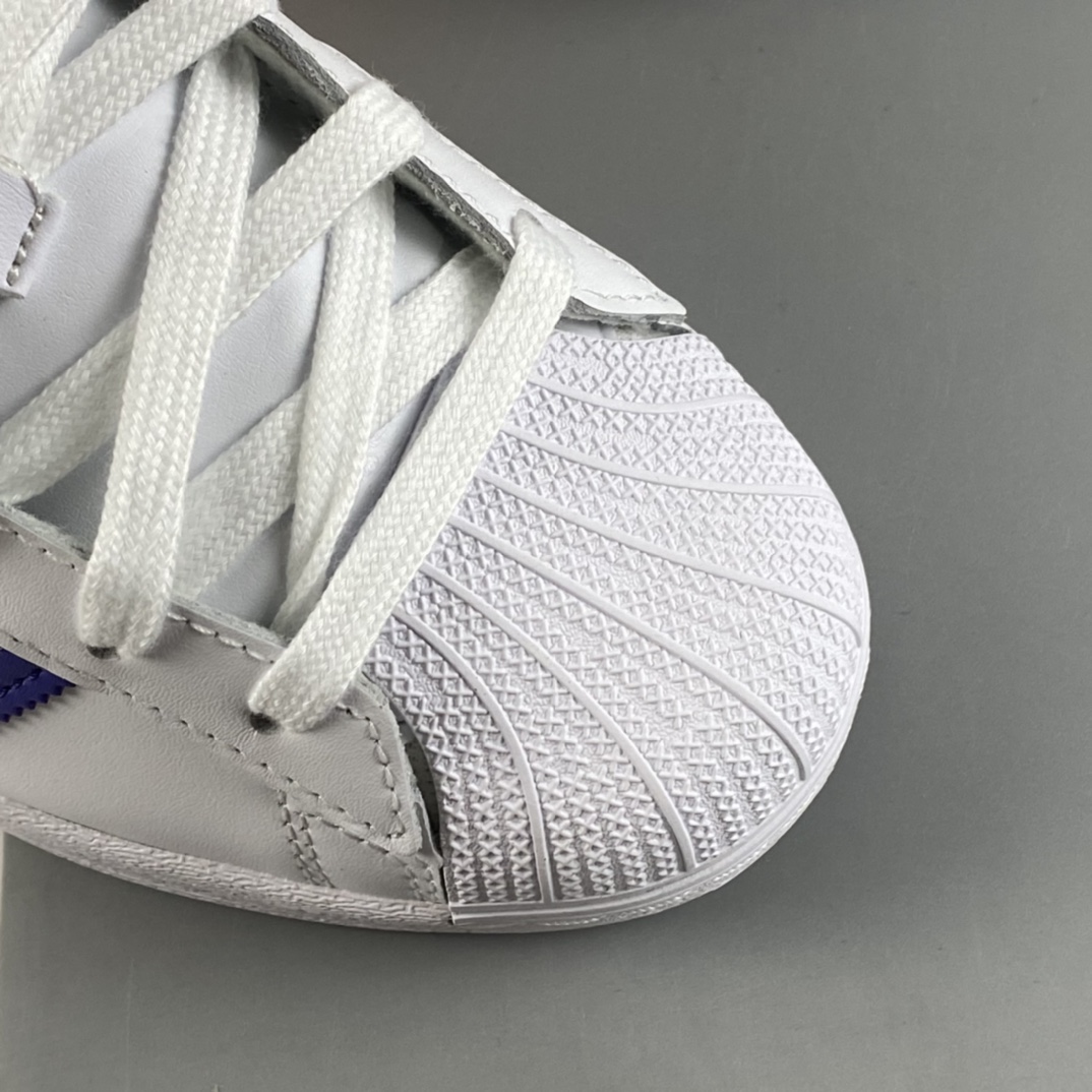 P180  Adidas  Originals Superstar 贝壳头鸳鸯荧光黄蓝标休闲板鞋 FX5529