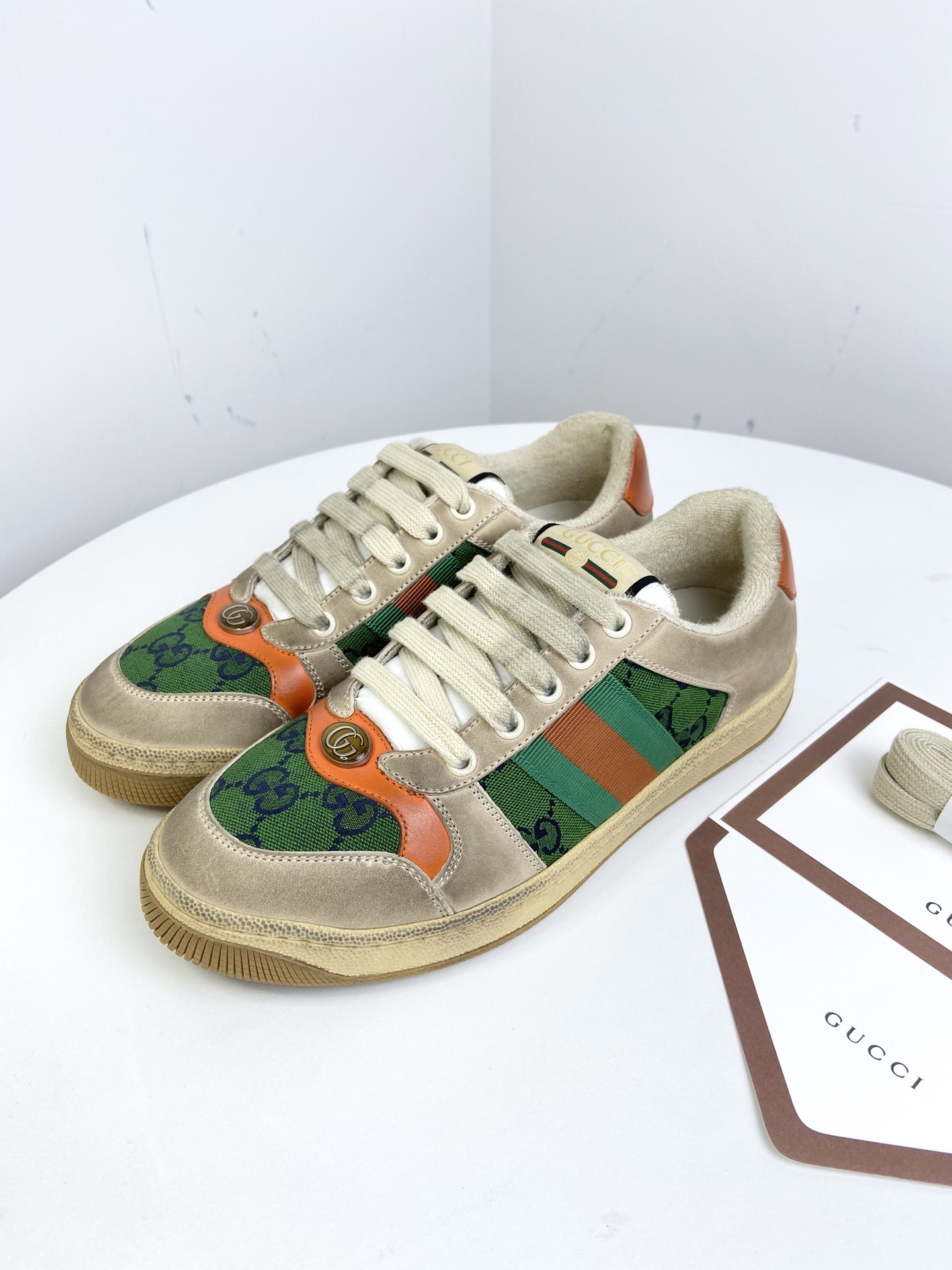 Gucci Skateboard Shoes Splicing Unisex Cowhide TPU Spring Collection Fashion Casual