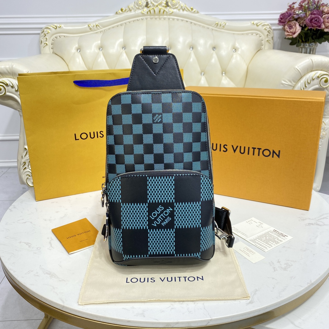 Louis Vuitton LV Avenue Crossbody & Shoulder Bags Blue Grid Green Damier Infini N50038