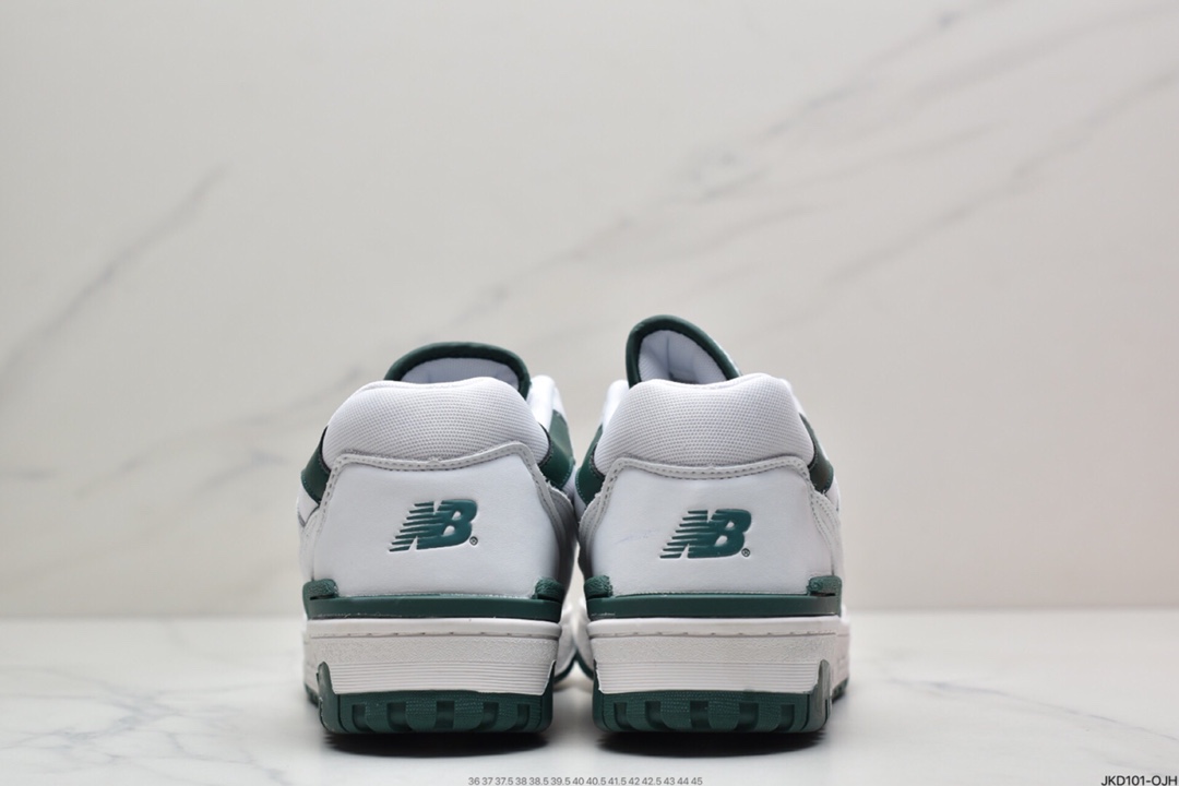 160 New Balance P550 Basketball Oxfords”Evergreen”系列经典复古低帮休闲运动篮球板鞋“联名皮革白蛇纹深绿氧化白”BB550WT1