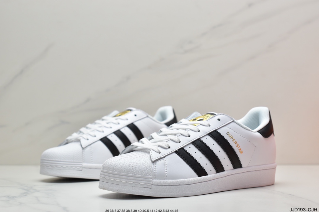 130  阿迪达斯/Adidas Originals Superstar”White/Black/Gold”贝壳头经典百搭休闲运动板鞋 EG4958