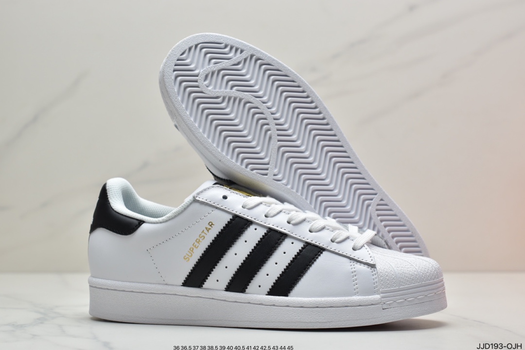 130  阿迪达斯/Adidas Originals Superstar”White/Black/Gold”贝壳头经典百搭休闲运动板鞋 EG4958