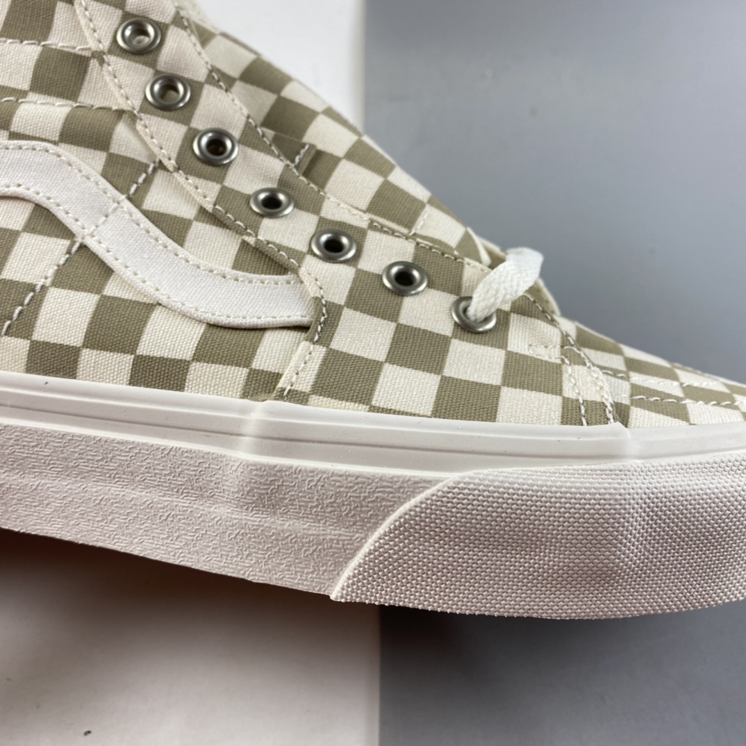 P150  Vans  SKate SK8-Hi 奶茶色格子高帮职业滑板鞋 VN0A4U169F01