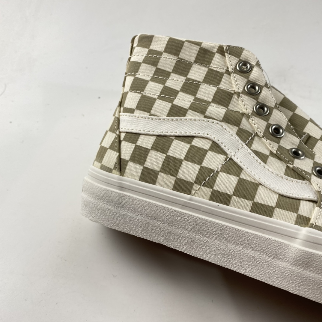 P150  Vans  SKate SK8-Hi 奶茶色格子高帮职业滑板鞋 VN0A4U169F01
