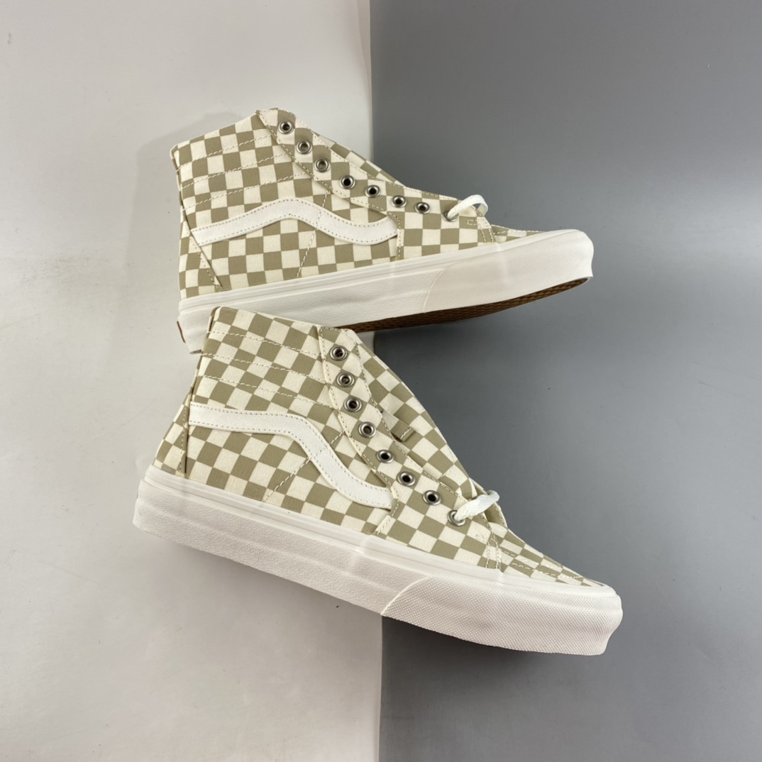 P150  Vans  SKate SK8-Hi 奶茶色格子高帮职业滑板鞋 VN0A4U169F01