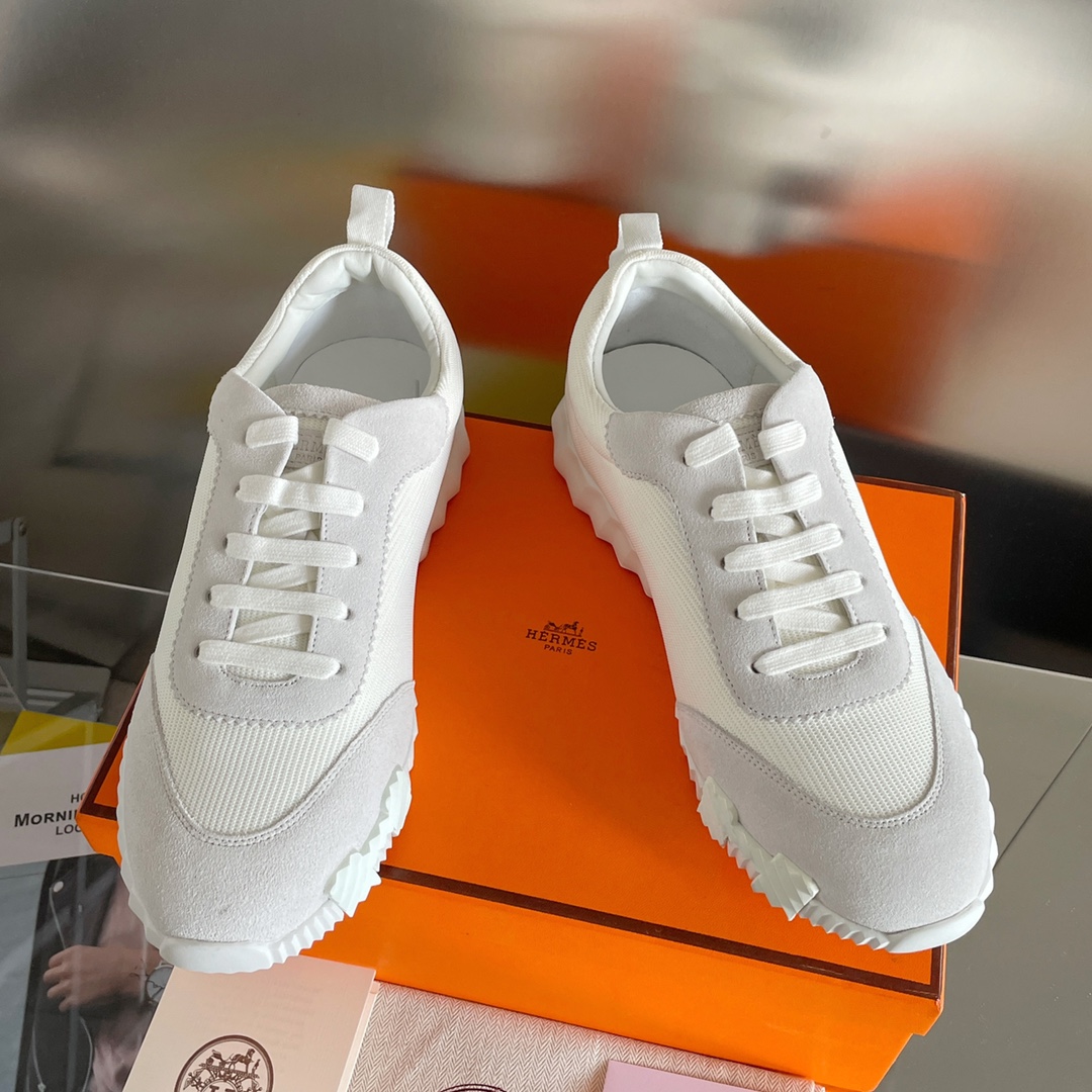 Hermes Zapatos Zapatillas deportivas Universal para hombres y mujeres Lona Chamois Piel de cabra Caucho oveja Tpu Casual