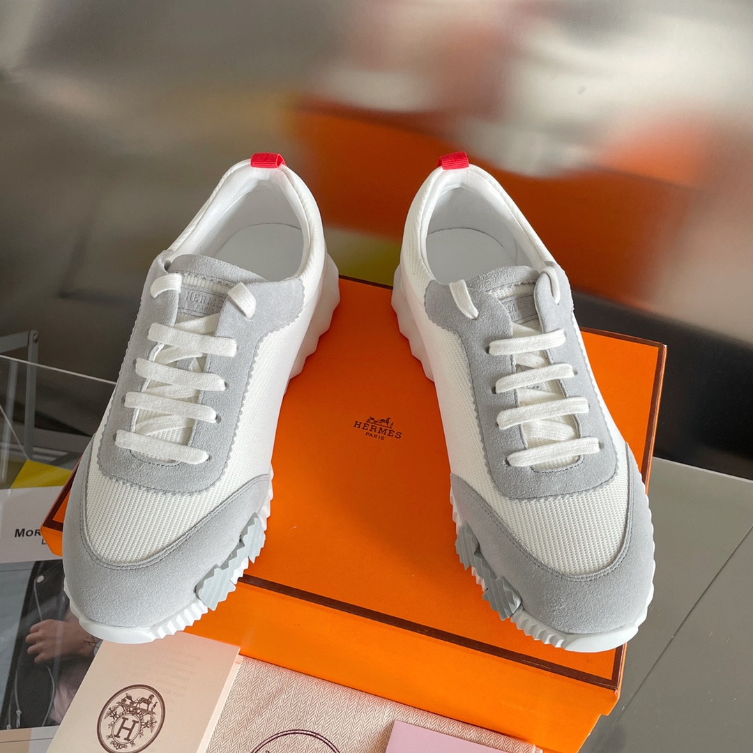 Hermes Zapatos Zapatillas deportivas Universal para hombres y mujeres Lona Chamois Piel de cabra Caucho oveja Tpu Casual