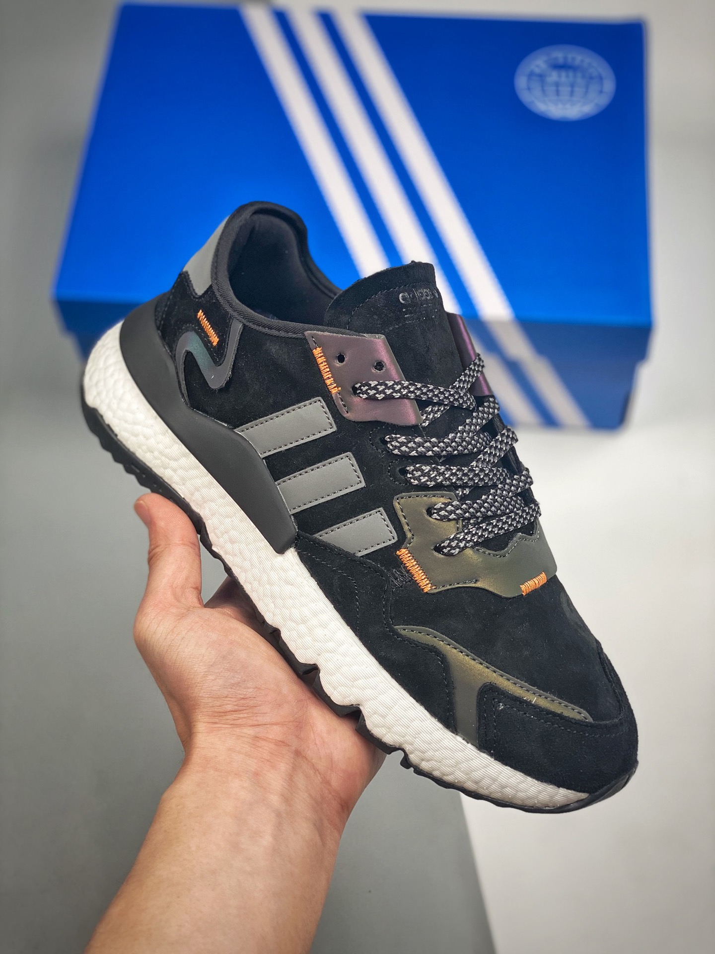AD Nite Jogger 2019 Boost trébol colaboración corredor nocturno negro arcoíris zapatillas de running retro materiales o…