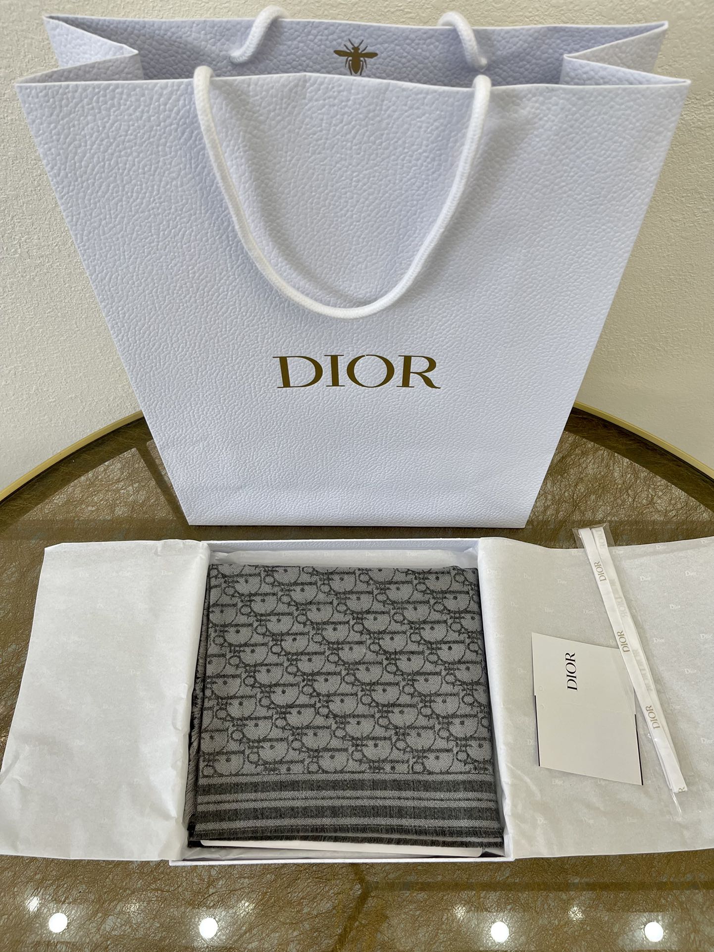 Dior迪奥Oblique 印花男士羊绒围巾93E0008A0320_C585