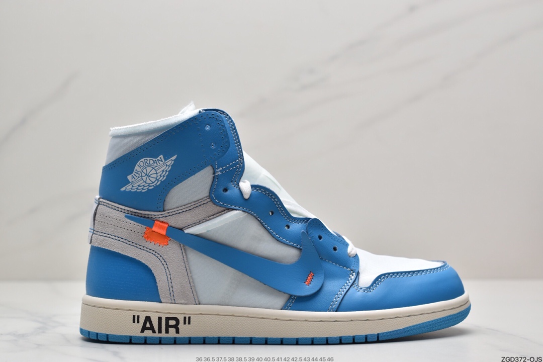 290 经典来袭OFF-WHITE x Air Jordan OW AJ1 OW 联名北卡蓝/联名芝加哥白红 /白联名 AQ0818-148